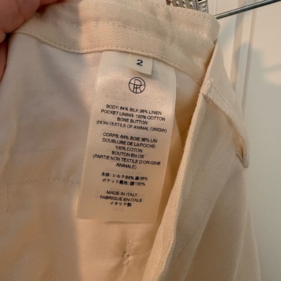 The Row Silk & Linen ''Dandy'' Pants in Ivory wide leg size 2 - Picture 10 of 11